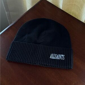 All Saints Black Knit Beanie